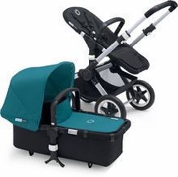 Picture of Bugaboo Buffalo Silver Frame With Petrol blue fabric set