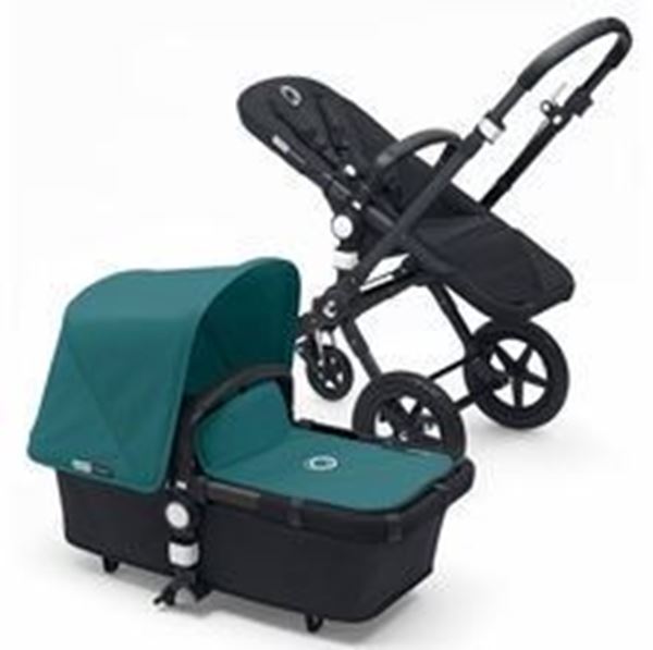 Picture of Bugaboo Cameleon Black Frame with Petrol Blue Fabric Set