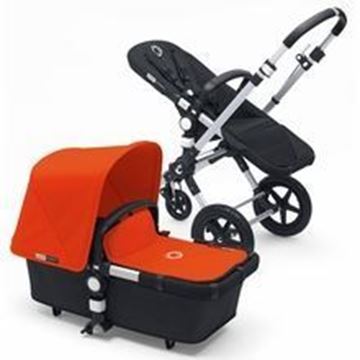 Picture of Bugaboo Cameleon Silver Frame with Orange Fabric Set