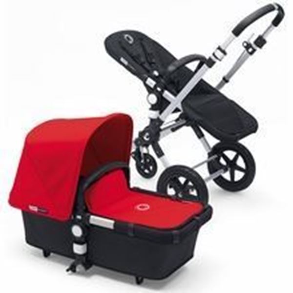 Picture of Bugaboo Cameleon Silver Frame with Red Fabric Set