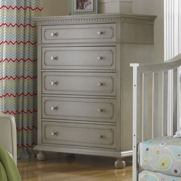 Picture of Dolce Baby Naples 5 Drawer Dresser Grey Satin