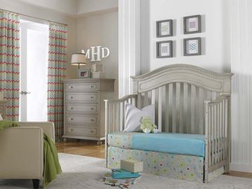 Picture of Dolce Baby Naples Convertible Crib Grey Satin