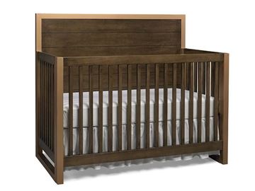 Picture of Dolce Baby Nicco Full Panel Convertible Crib Golden Brown w Gold Metal