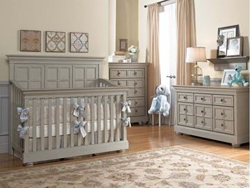 Picture of Dolce Baby Serena Full Panel Convertible Crib Saddle Grey