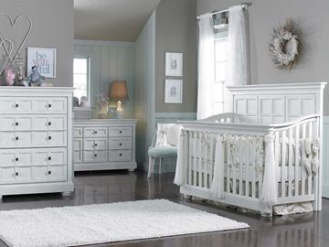 Picture of Dolce Baby Serena Full Panel Convertible Crib Sea Shell White