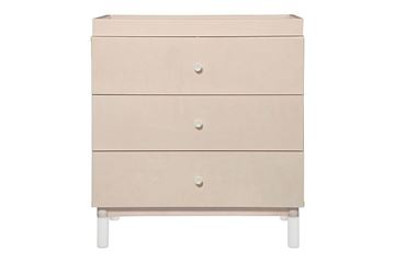 Picture of BabyLetto Gelato 3 Drawer Changer Dresser White Color Feet Washed Natural