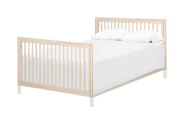 Picture of BabyLetto Gelato 4-in-1 Convertible Crib White Color Feet, with toddler rail Washed Natural