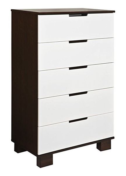 Picture of BabyLetto Modo 5 Drawer Dresser, flat pack Espresso / White