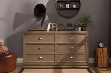 Picture of Franklin & Ben Mason Double Wide Dresser Grey Stone/Distressed White