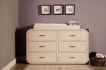 Picture of Franklin & Ben Providence 6 Drawer Double Dresser Distressed White
