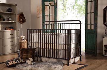 Picture of Franklin & Ben Winston 4-in-1 Convertible Crib Toddler Rail Included Vintage Iron/Distressed White Iron