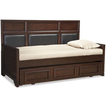 Picture of Legacy Kids Benchmark Complete Upholstered Panel Daybed w/Trundle/Storage Drawer, Full 4/6