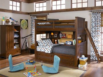 Picture of Legacy Kids Dawson's Ridge Complete Twin over Twin Bunk (For room planning, size without ladder is 82x45x76)