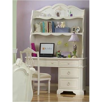 Picture of Legacy Kids Enchantment Computer Desk Hutch w/2 Baskets (2 Fixed Shelves, Cork Board)