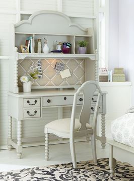 Picture of Legacy Kids Inspirations Boutique Desk Hutch (4 Shelves, French Memo Board, 1 Puck Light w/3-Way Touch Dimmer, Cord Access)