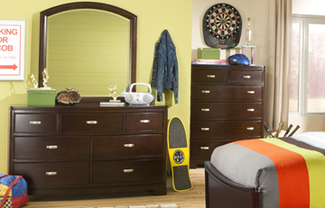 Picture of Legacy Kids Park City in Merlot Arched Dresser Mirror