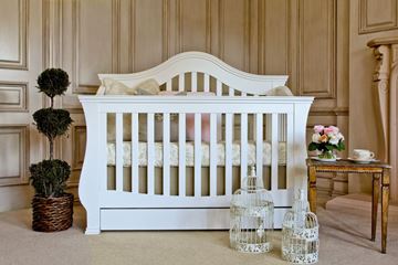 Picture of Million Dollar Baby Ashbury 4-in-1 Convertible Crib Toddler Rail Included Espresso/White/Manor Grey