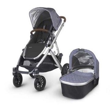 Picture of Uppa Baby VISTA Stroller - Henry (Blue Marl/Silver/Leather) Specialty Exclusive for 2 months